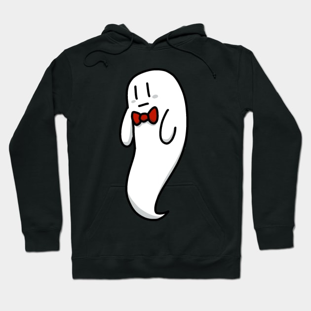 Red Bow Tie Ghost Hoodie by ceolsonart